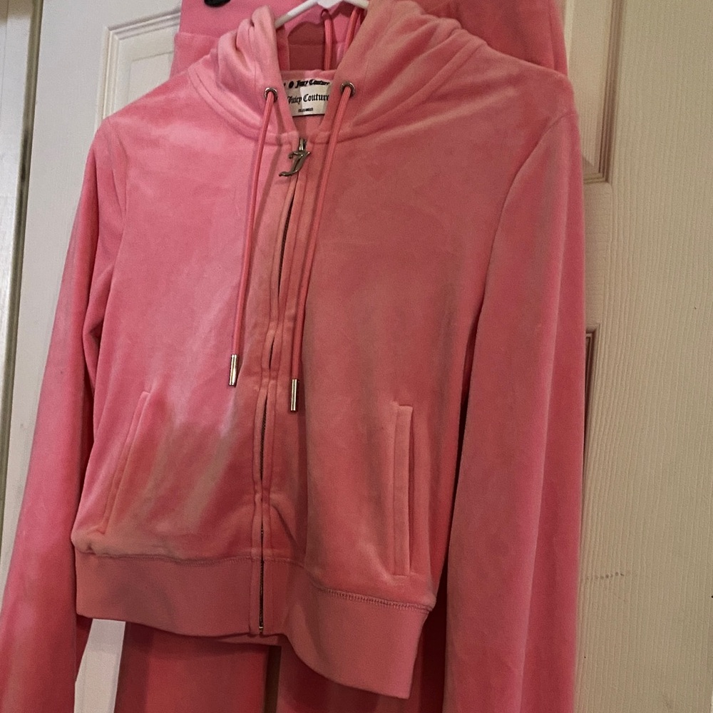 Juicy Couture Blush Velour Zip-Up Jacket & Pants